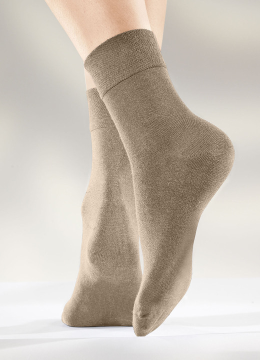 Strümpfe - Sechserpack Socken in verschiedenen Farbstellungen, in Größe 1 (Schuhgr. 35-38) bis 3 (Schuhgr. 43-46), in Farbe 2X BEIGE, 2X SAND, 2X KHAKI Ansicht 2