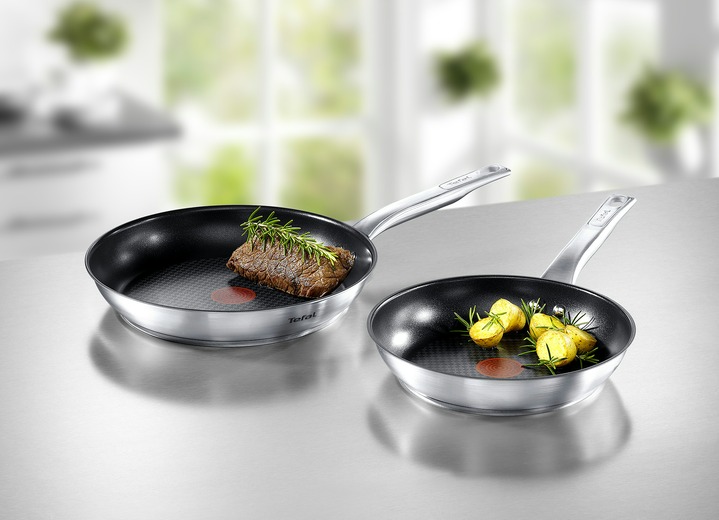 Töpfe, Pfannen & Bräter - Tefal Edelstahl-Pfannen in Profi-Qualität, in Farbe EDELSTAHL, in Ausführung Pfanne 24 cm