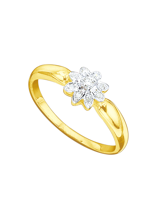 mit Diamanten - Damenring mit Brillant und Diamanten Ansicht 2 mit Diamanten - Damenring mit Brillant und Diamanten, in Größe 160 bis 220, in Farbe  Ansicht 2