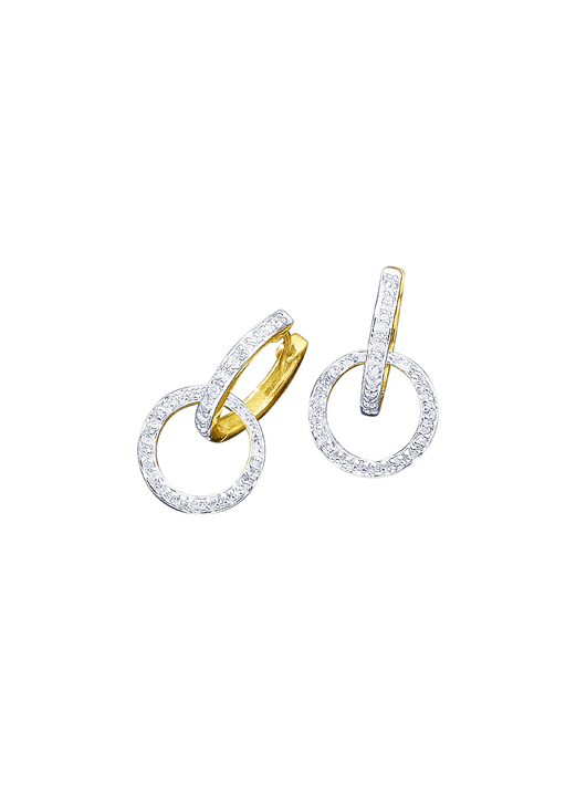 mit Diamanten - Außergewöhnliche Klappcreolen mit Diamanten, in Farbe  Ansicht 2