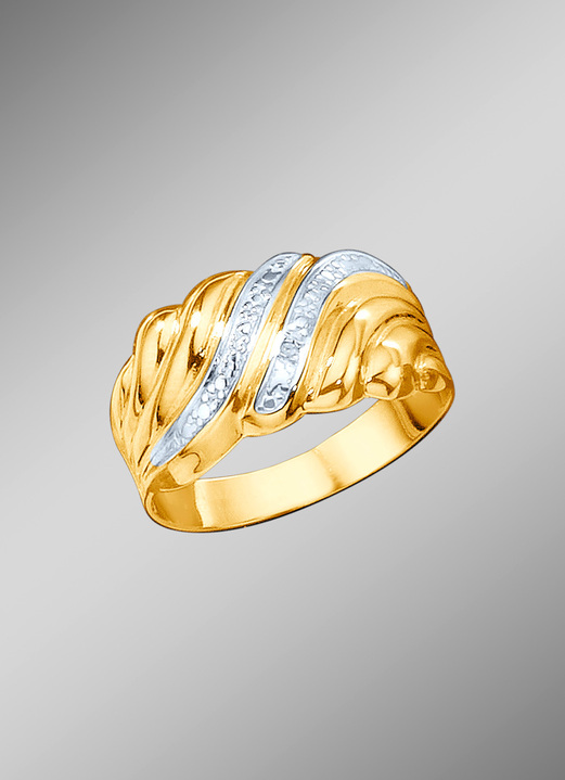 mit Diamanten - Damenring in Bicolor mit Diamant, in Größe 160 bis 220, in Farbe  Ansicht 1