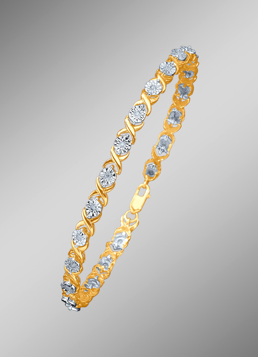 mit Diamanten - Massives Armband mit Brillanten, in Farbe  Ansicht 2