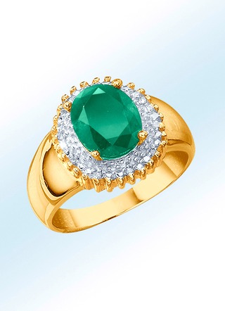 Damenring mit Smaragd und Diamanten