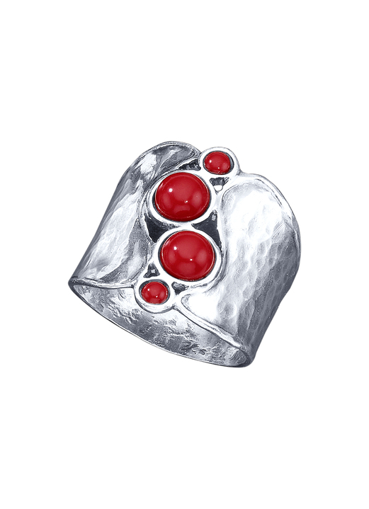 Ringe - Außergewöhnlicher Damenring mit Koralle, in Größe 160 bis 220, in Farbe  Ansicht 2