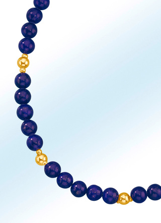 Halskette oder Armband mit echten Lapislazuli-Kugeln