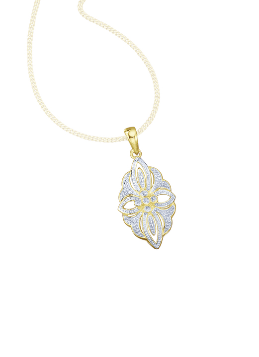 Anhänger - Anhänger mit Diamanten im Blumendesign Ansicht 2 Anhänger - Anhänger mit Diamanten im Blumendesign, in Farbe  Ansicht 2
