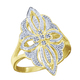 Ringe - Floraler Damenring mit 4 Diamanten – Ansicht 2 Ringe - Floraler Damenring mit 4 Diamanten, in Größe 160 bis 220, in Farbe  – Ansicht 2