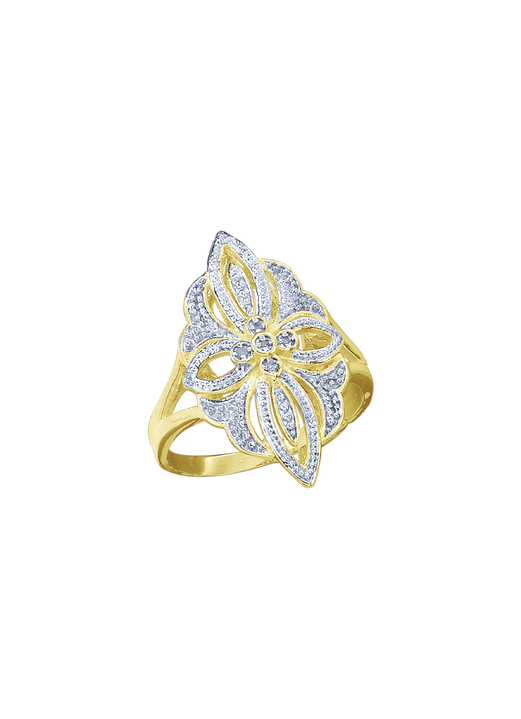 Ringe - Floraler Damenring mit 4 Diamanten Ansicht 2 Ringe - Floraler Damenring mit 4 Diamanten, in Größe 160 bis 220, in Farbe  Ansicht 2