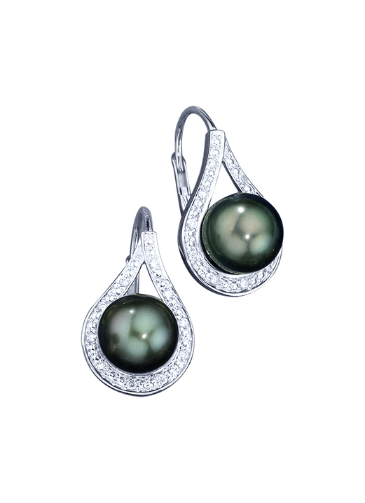 - Ohrringe mit Tahiti-Zuchtperlen und Brillanten, in Farbe  Ansicht 2