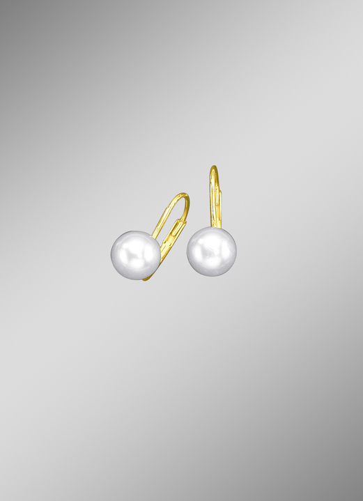 mit Perlen - Ohrringe mit Süßwasser-Zuchtperlen, in Farbe , in Ausführung Ø 6,0 mm - 6,5 mm Ansicht 1