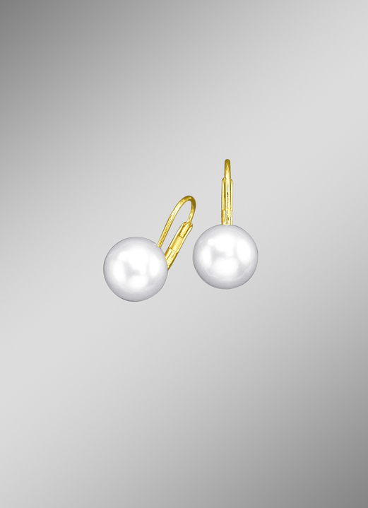 mit Perlen - Ohrringe mit Süßwasser-Zuchtperlen, in Farbe , in Ausführung Ø 8,0 mm - 8,5 mm Ansicht 1