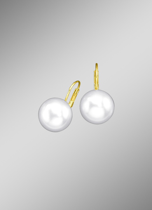 mit Perlen - Ohrringe mit Süßwasser-Zuchtperlen, in Farbe , in Ausführung Perlen-Ø 11 mm Ansicht 1