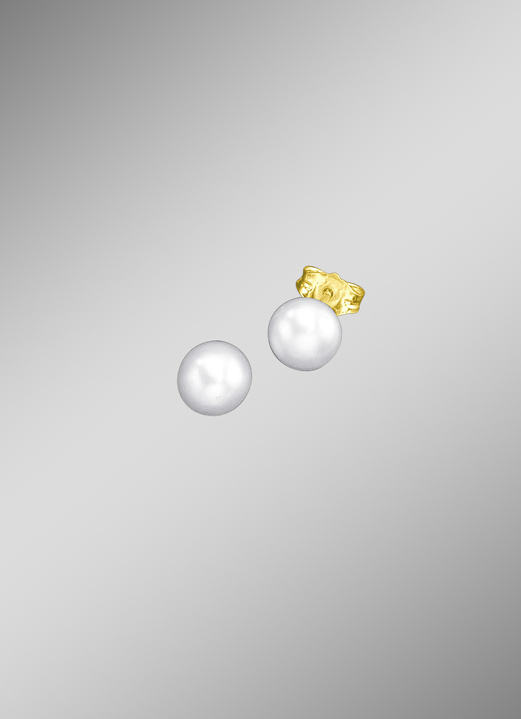 mit Perlen - Ohrstecker mit Süßwasser-Zuchtperle, in Farbe , in Ausführung Perlen Ø 6,0 mm Ansicht 1