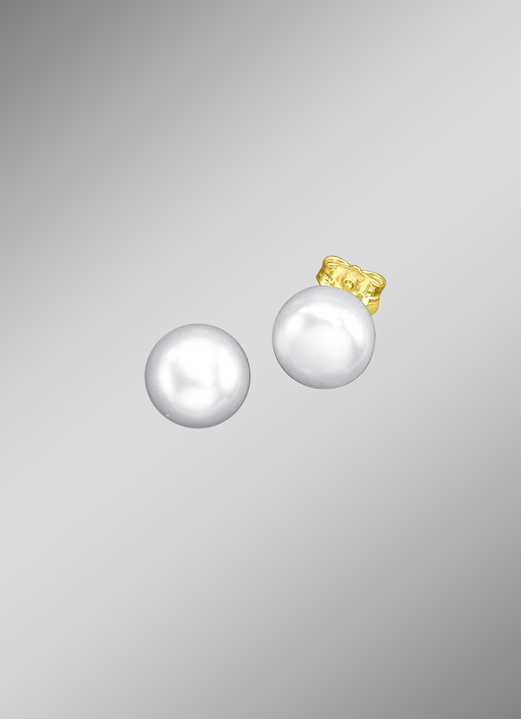 mit Perlen - Ohrstecker mit Süßwasser-Zuchtperle, in Farbe , in Ausführung Perlen Ø 6,0 mm Ansicht 2