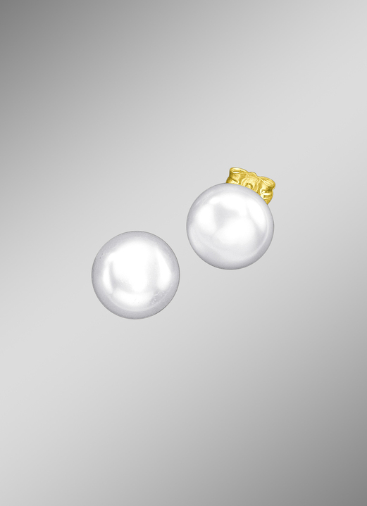 mit Perlen - Ohrstecker mit Süßwasser-Zuchtperle, in Farbe , in Ausführung Perlen Ø 6,0 mm Ansicht 3