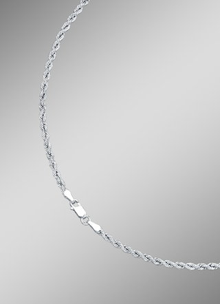 Stilvolle Kordel-Halskette in Weißgold