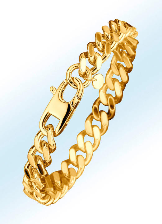 Accessoires - Vollmassives Panzer-Armband, Messing, goldplattiert, in Farbe