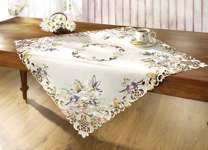 Tischdecken - Tisch- und Raumdekoration mit Blüten und Schmetterlingen, in Größe 101 (Läufer, 30/ 45 cm) bis 404 (Kissenbezug, 40/ 40 cm), in Farbe  Ansicht 3