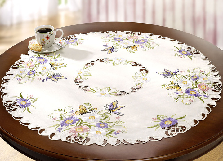 Tischdecken - Tisch- und Raumdekoration mit Blüten und Schmetterlingen, in Größe 101 (Läufer, 30/ 45 cm) bis 404 (Kissenbezug, 40/ 40 cm), in Farbe  Ansicht 2