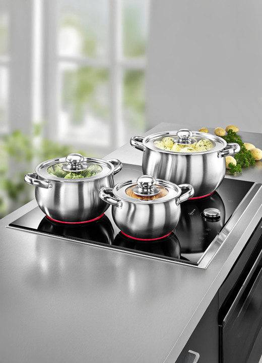 Töpfe, Pfannen & Bräter - Edelstahl-Topfset 6-teilig, in Farbe EDELSTAHL Ansicht 1