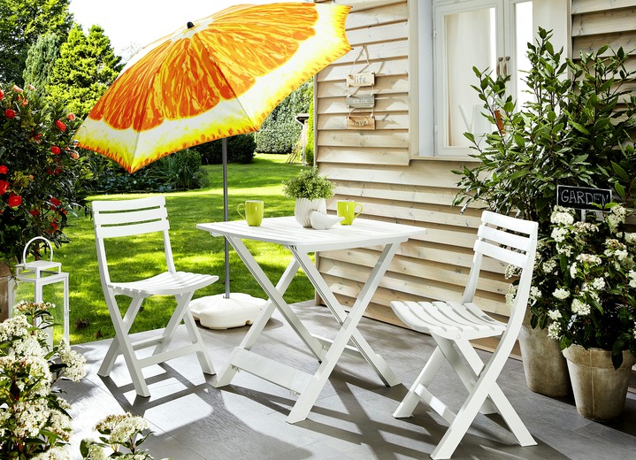Gartenmöbel - UV-beständiges Balkon-Set, 3-teilig , in Farbe WEIß Ansicht 1