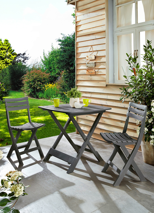 Gartenmöbel - UV-beständiges Balkon-Set, 3-teilig Ansicht 2 Gartenmöbel - UV-beständiges Balkon-Set, 3-teilig, in Farbe ANTHRAZIT Ansicht 2