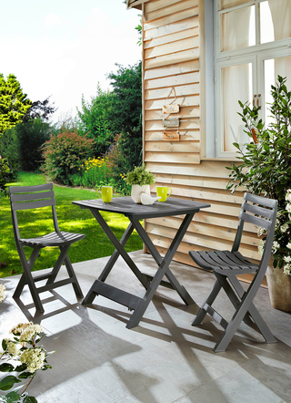 Gartenmöbel - UV-beständiges Balkon-Set, 3-teilig – Farbe ANTHRAZIT Gartenmöbel - UV-beständiges Balkon-Set, 3-teilig, in Farbe ANTHRAZIT