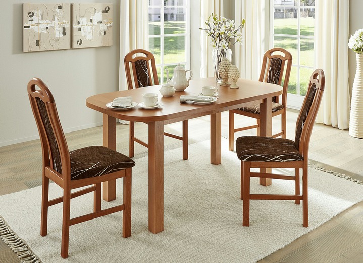 Esszimmer - Essgruppe, 5-teilig Ansicht 2 Esszimmer - Essgruppe, 5-teilig, in Farbe NUSSBAUM-BEIGE Ansicht 2