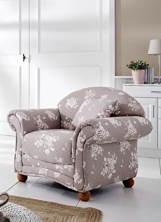 Polstermöbel - Romantisch-blumige Polstermöbel, in Farbe WEISS-ROSA, in Ausführung Zweisitzer Ansicht 6