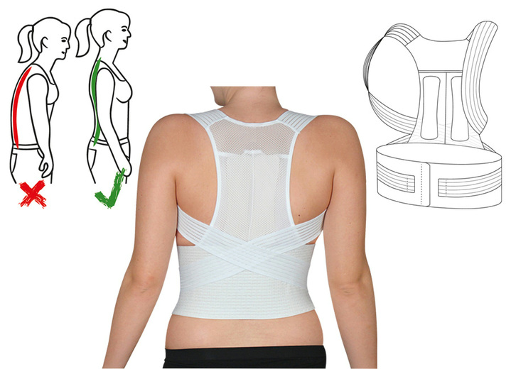 Gesunder Rücken - Hydas Geradehalter mit Stützgürtel, in Farbe WEISS Ansicht 1
