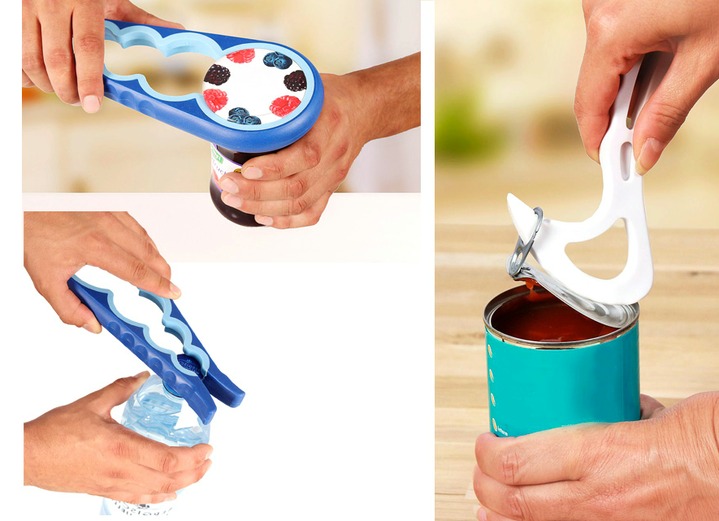 Haushaltshelfer - Deckelöffner-Set  2 Teilig, in Farbe BLAU/WEISS Ansicht 1