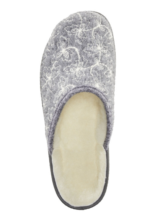 Hausschuhe - Textil-Pantoffel mit schöner Stickerei, in Größe 036 bis 042, in Farbe BLAU Ansicht 5