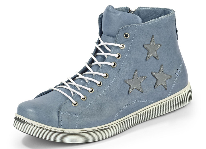 Stiefel & Stiefeletten - Andrea Conti Schnür-Stiefelette mit modischen Applikationen, in Größe 036 bis 041, in Farbe JEANSBLEU-GRAU Ansicht 1