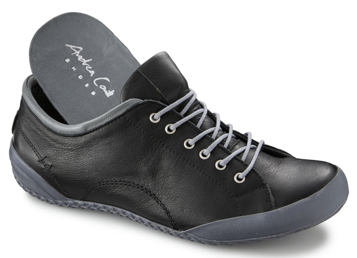 Slipper & Schnürschuhe - Andrea Conti, klassische Damen-Schnürschuhe, mit herausnehmbarem Lederfußbett, in Größe 036 bis 042, in Farbe GRAFIT Ansicht 6