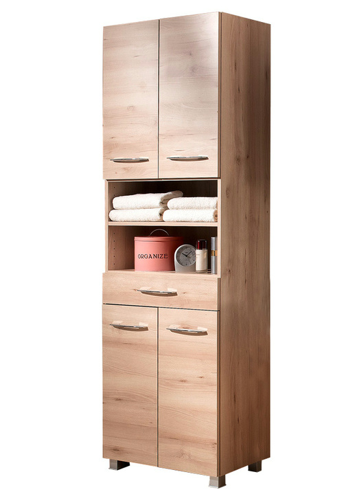 Badmöbel - Badmöbel-Programm, auch hängend montierbar, in Farbe WEISS, in Ausführung Hängeschrank, 1-türig Ansicht 7