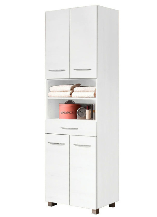 Badmöbel - Badmöbel-Programm, auch hängend montierbar, in Farbe WEISS, in Ausführung Hängeschrank, 1-türig Ansicht 13