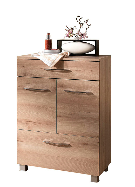 Badmöbel - Badmöbel-Programm, auch hängend montierbar, in Farbe WEISS, in Ausführung Hängeschrank, 1-türig Ansicht 6