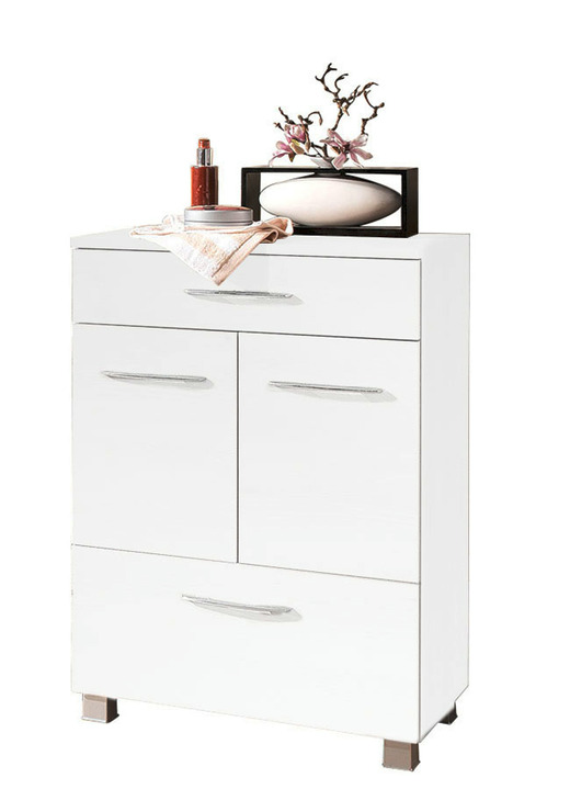 Badmöbel - Badmöbel-Programm, auch hängend montierbar, in Farbe WEISS, in Ausführung Hängeschrank, 1-türig Ansicht 15