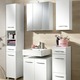 Badmöbel - Badmöbel-Programm, auch hängend montierbar, in Farbe WEISS, in Ausführung Hängeschrank, 1-türig – Farbe WEISS – Ansicht 2