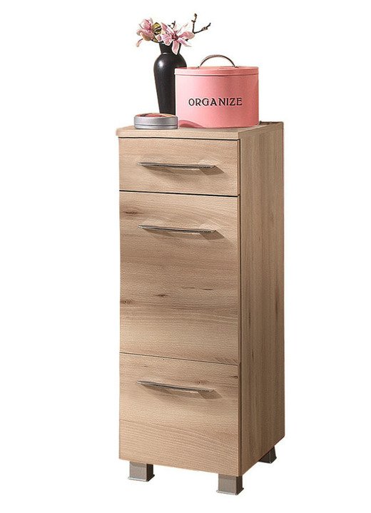 Badmöbel - Badmöbel-Programm, auch hängend montierbar, in Farbe WEISS, in Ausführung Hängeschrank, 1-türig Ansicht 21