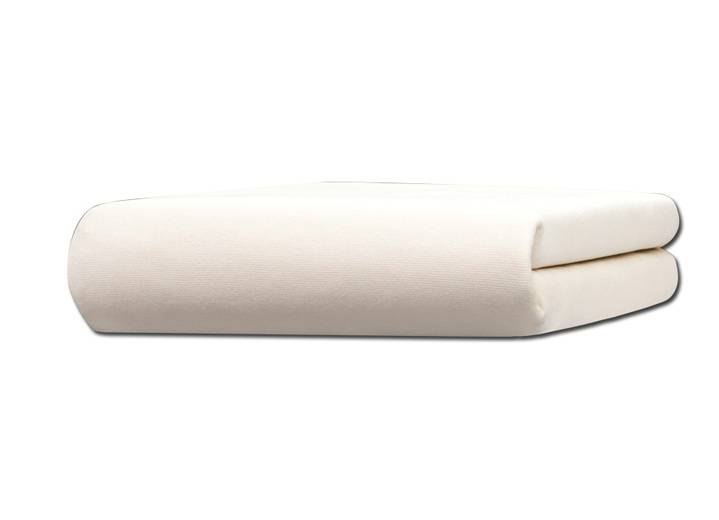 Spannbetttücher - Bella Donna Zwirn-Jersey-Stretch Spannbetttuch Ansicht 4 Spannbetttücher - Bella Donna Zwirn-Jersey-Stretch Spannbetttuch, in Größe 133 (90–100/190–220 cm, Matratzenhöhe bis 30 cm) bis 938 (180–200/200–220 cm, Matratzenhöhe bis 45 cm), in Farbe WEISS Ansicht 4