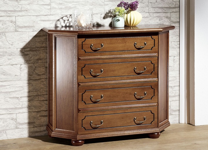Sideboards & Kommoden - Schubladenkommode mit detailreichen Schnitzereien, in Farbe NUSSBAUM Ansicht 1