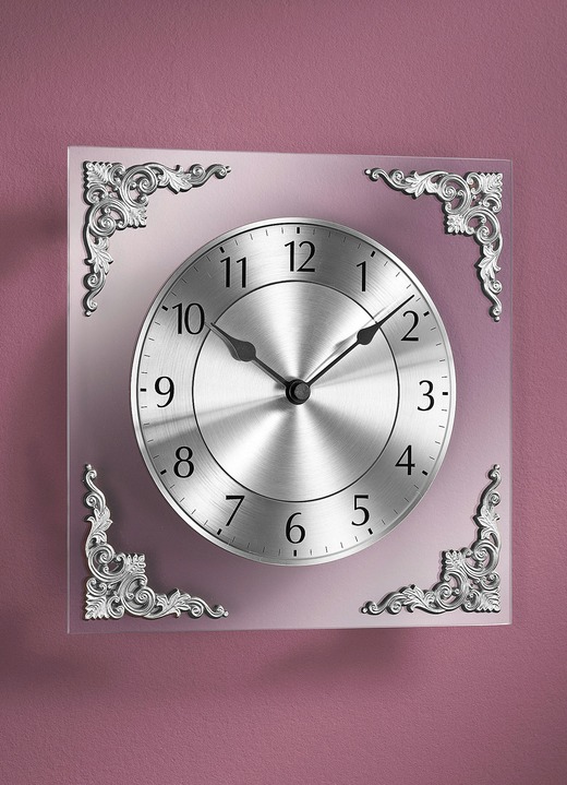 - Wanduhr mit Funkuhrwerk aus deutscher Herstellung, in Farbe SILBER