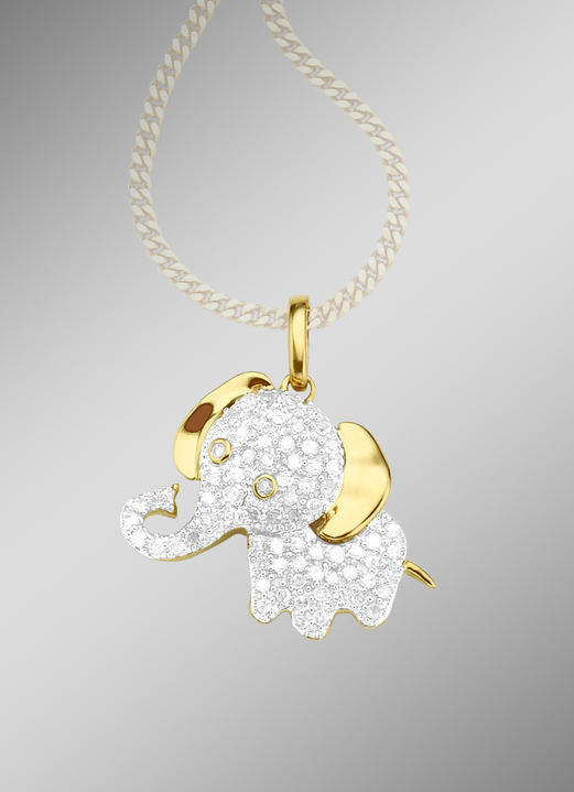 Anhänger mit | 71 Diamanten Brigitte Damen-Goldschmuck Hachenburg - Elefant