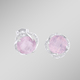 - Ohrstecker mit Rosenquarz und Weißtopase, in Farbe  – Ansicht 1