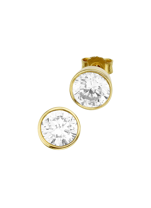 ohne Steine / mit Zirkonia - Ohrstecker mit synth. Zirkonia Ansicht 2 ohne Steine / mit Zirkonia - Ohrstecker mit synth. Zirkonia, in Farbe  Ansicht 2
