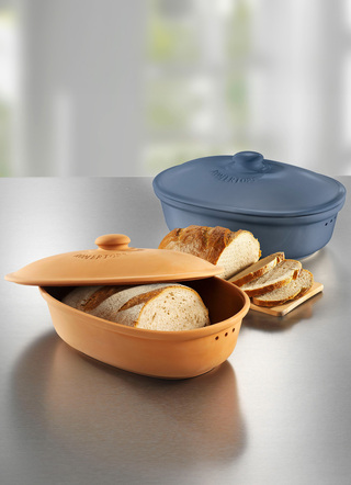 Töpfe, Pfannen & Bräter - Römertopf Brottopf aus Naturton, in Farbe TERRACOTTA, in Ausführung Brottopf groß