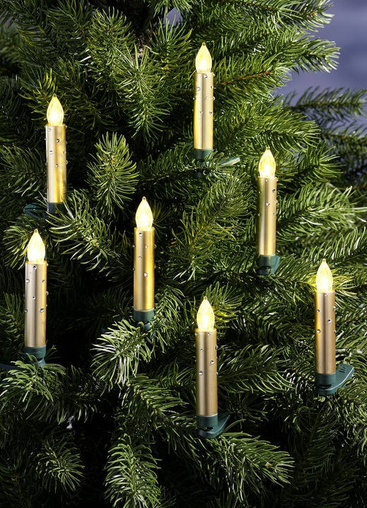 Christbaumschmuck - Kabelloses Weihnachtsbaumkerzen-Set, 20-teilig, in Farbe GOLD Ansicht 1