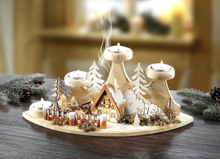 Weihnachtliche Dekorationen - Adventsteelichthalter, in Farbe NATUR