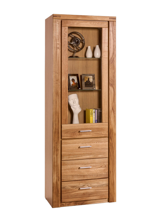 Vitrinen & Highboards - Möbelprogramm mit Massivholzfronten, in Farbe WILDEICHE, in Ausführung Wandboard Ansicht 3